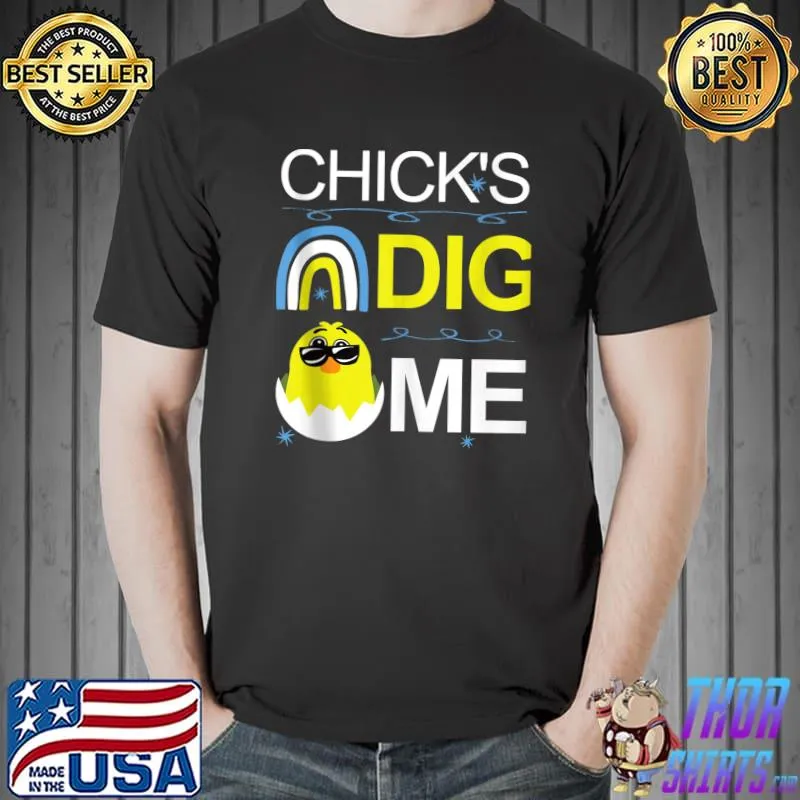Fun Chick's Dig Me Easter Rainbow Graphic T- Unisex