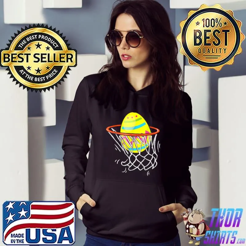 Funny Easter Basketball Egg Hunting Kids Teens T-Shirt Hoodie