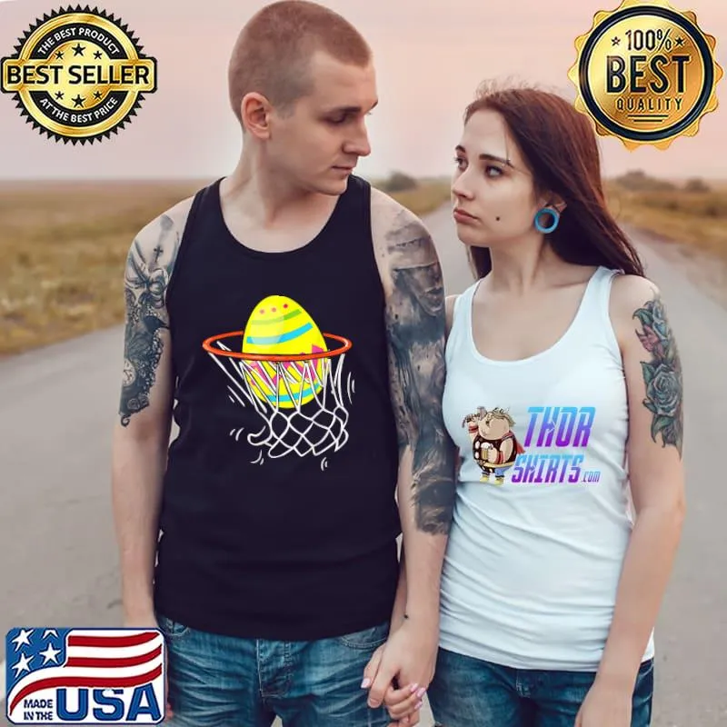 Funny Easter Basketball Egg Hunting Kids Teens T-Shirt Tank Top