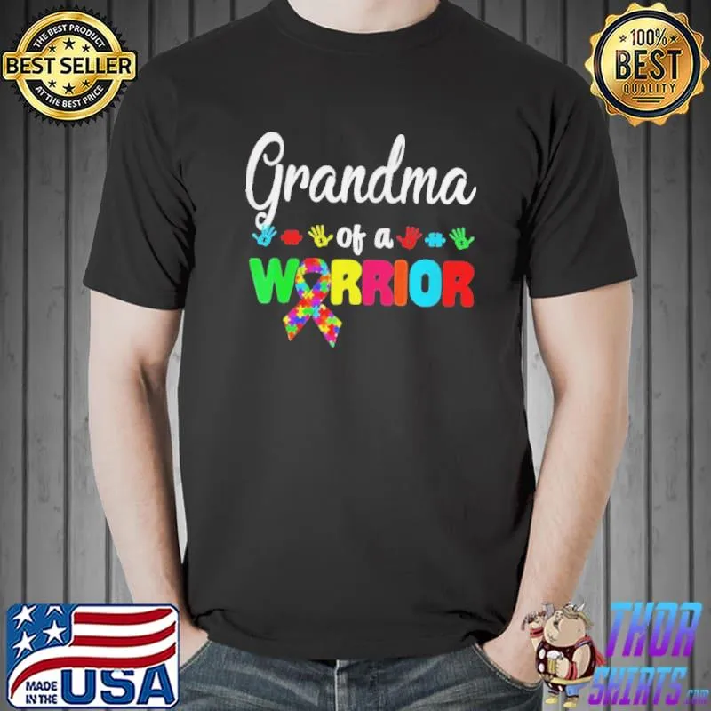 Grandma of a warrior family world autism awareness day Unisex