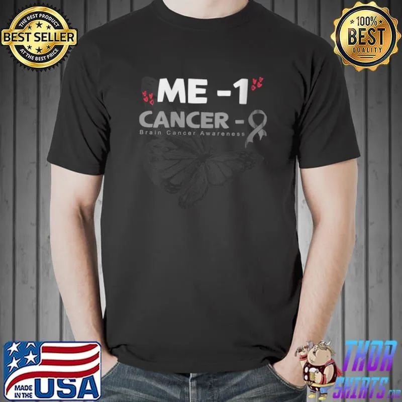 Grey Ribbon Butterfly Brain Cancer Survivor T-shirt