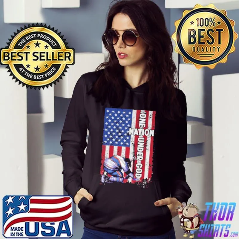 Hockey One Nation Under God America Flag Shirt