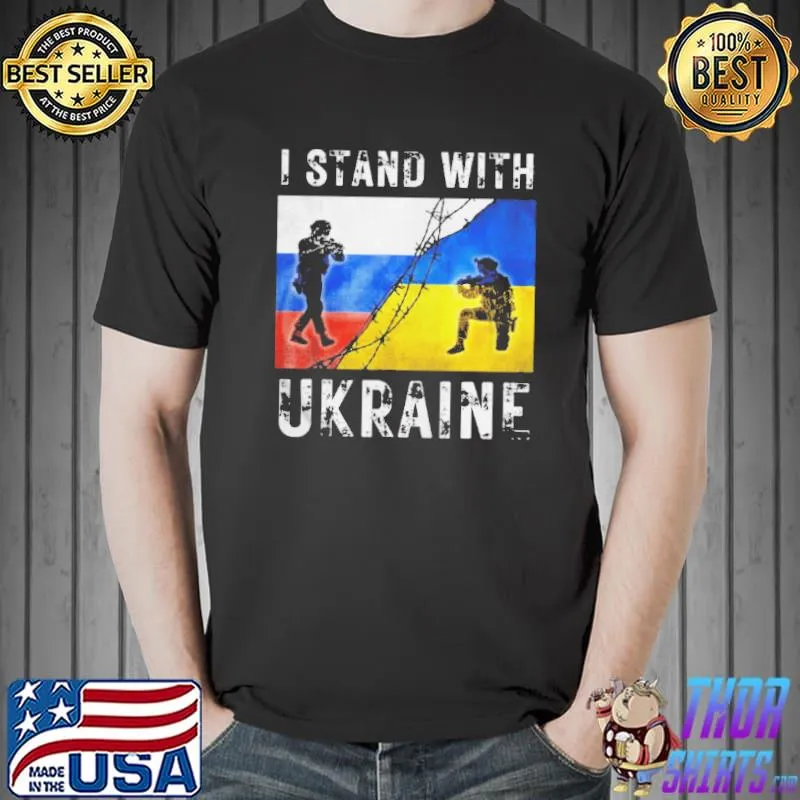 I stand with Ukraine American ukrainian flag Unisex