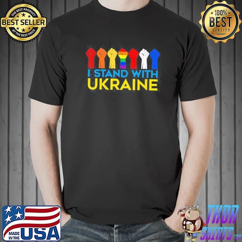 I stand with Ukraine flag LGBT support Ukraine Unisex