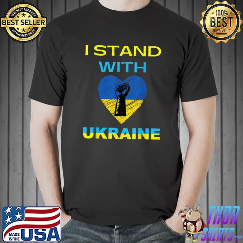 I Stand With Ukraine Support Ukraine Flag T-Shirt Unisex