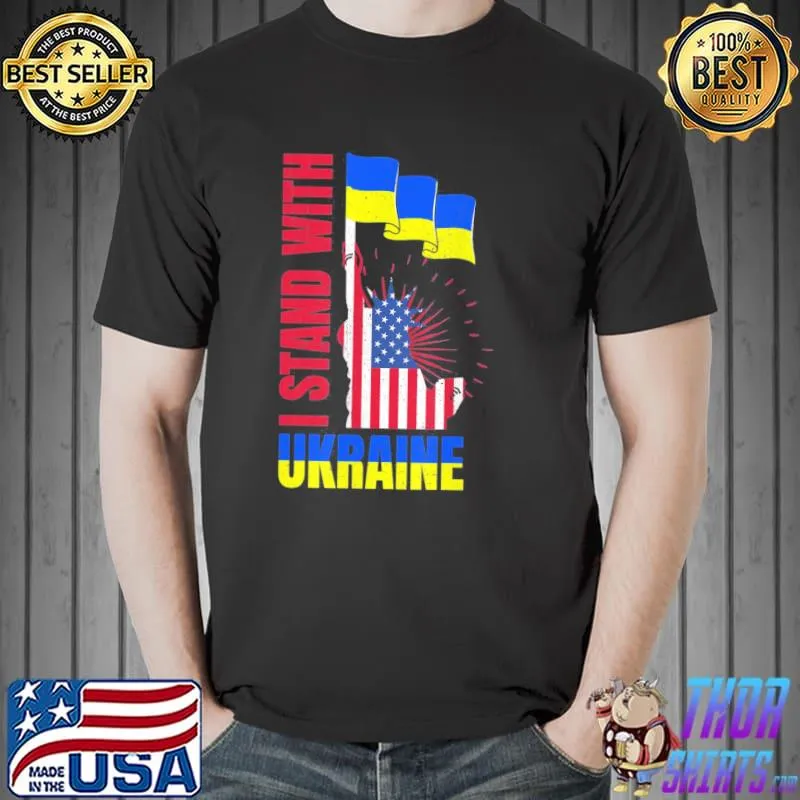 I stand with Ukraine ukrainian American flag Unisex