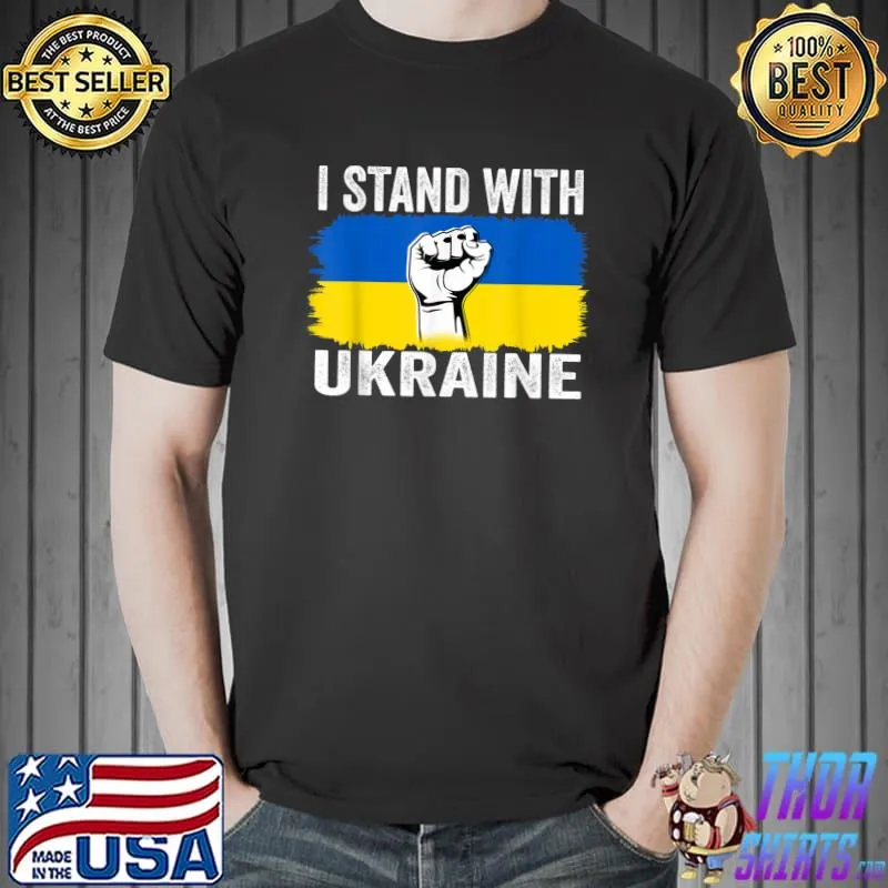 I Stand With Ukraine Ukrainian Flag Support T- Unisex