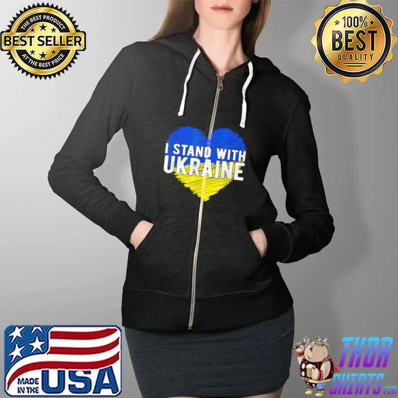 I stand with Ukraine ukrainian flag support Ukraine Full Zip Hooded