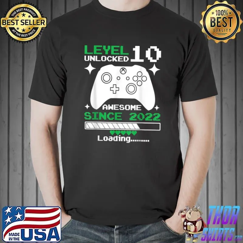 Level 10 Unlocked Gaming Awesome Since 2012 Birthday T-Shirt