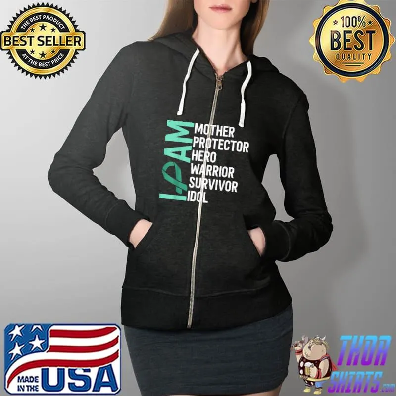 Liver Cancer Awareness I Am Mother Hero Warrior Survivor T-Shirt Full Zip Hooded