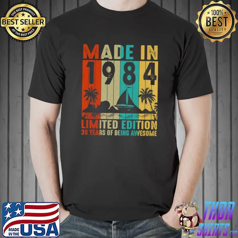 Made In 1983 Limited Edition 38 Years Of Being Awesome Premium T-Shirt