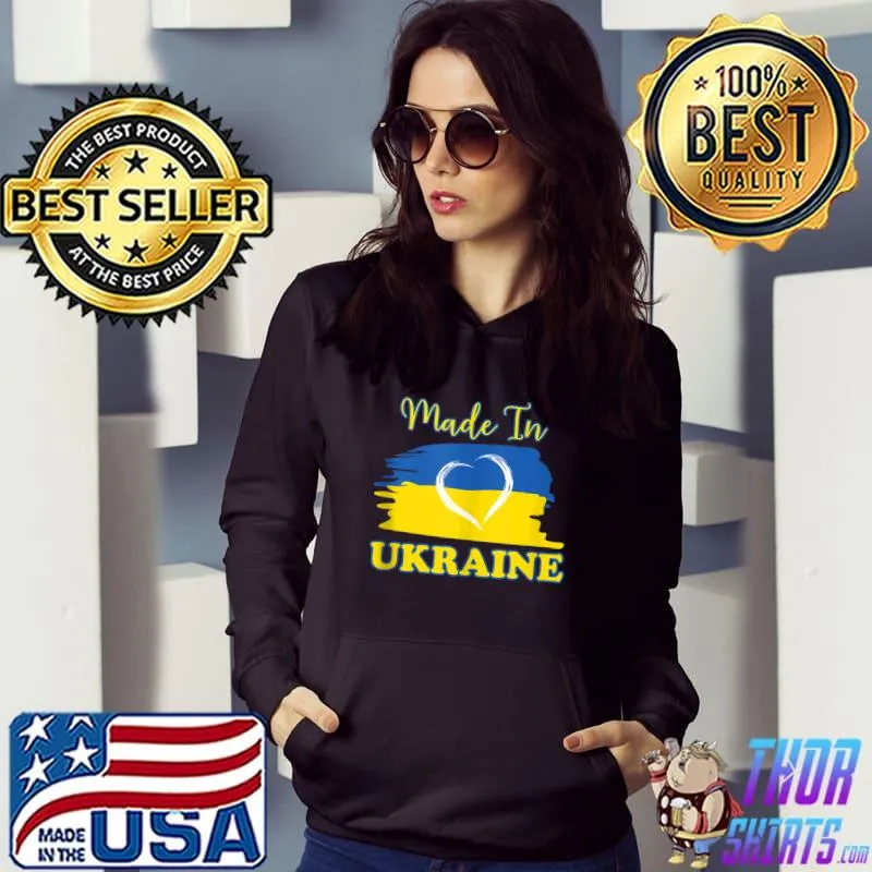 Made In Ukraine Ukrainian Flag Heart T-shirt