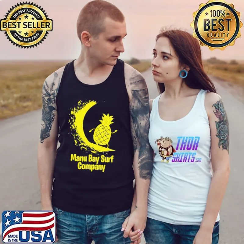 Manu bay surf company New zealand gold surfing pineapple Tank Top