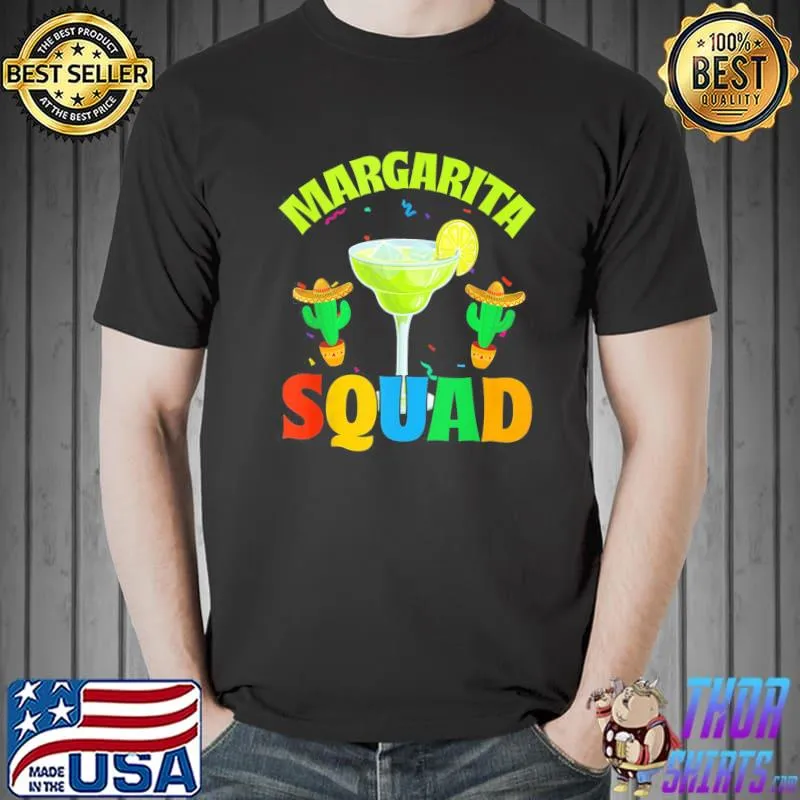 Margarita Squad Sombrero Cactus Mexican Cinco De Mayo T-Shirt