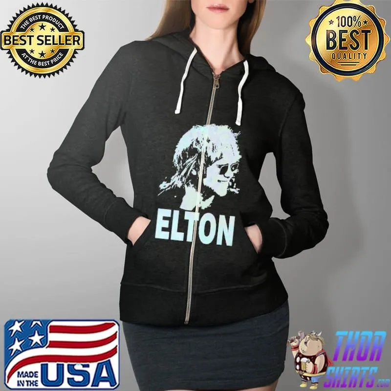 New 1973 Elton John Concert Tour Mens T-Shirt Full Zip Hooded
