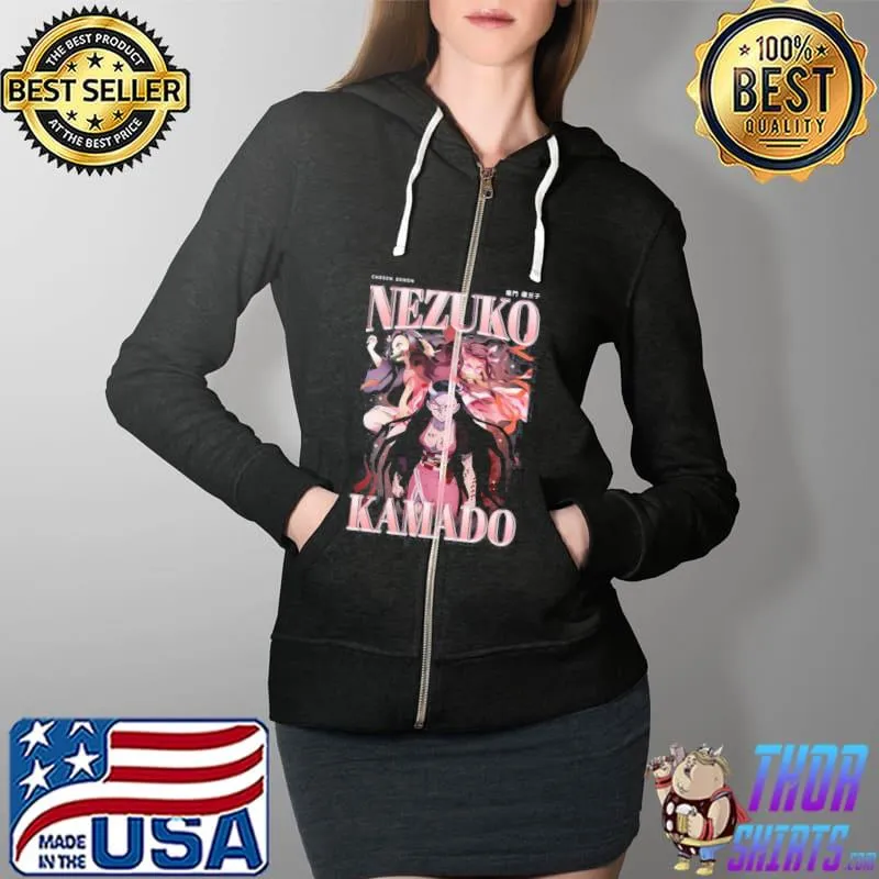 Nezuko kamado vintage 90s anime graphic bootleg demon slayer Full Zip Hooded