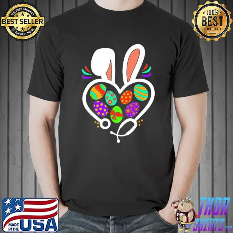 Nurse Stetoschope Easter Rabbit Ears Cute Bunny Nursing T-Shirt