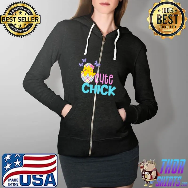 Original Funny Easter Shirts Spring Chickadee Egg Girls Toddler Women T- Full Zip Hooded