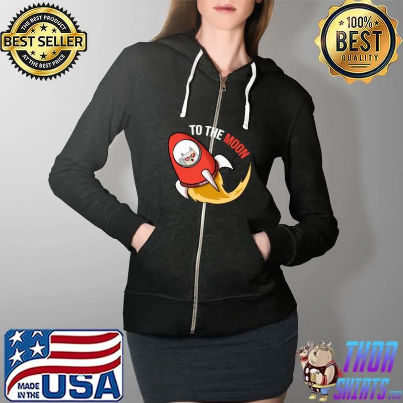 Physics Cat To The Moon T-Shirt Full Zip Hooded