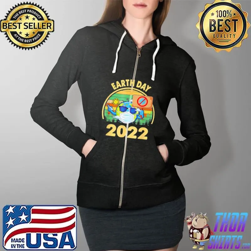 Planet earth wearing mask earth day 2022 Full Zip Hooded