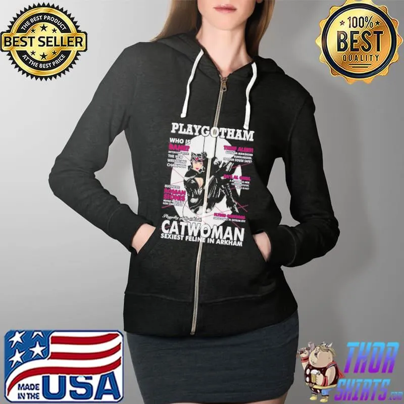 Play Gotham CatWoman Sexiest Feline In Arkham Shirt Full Zip Hooded