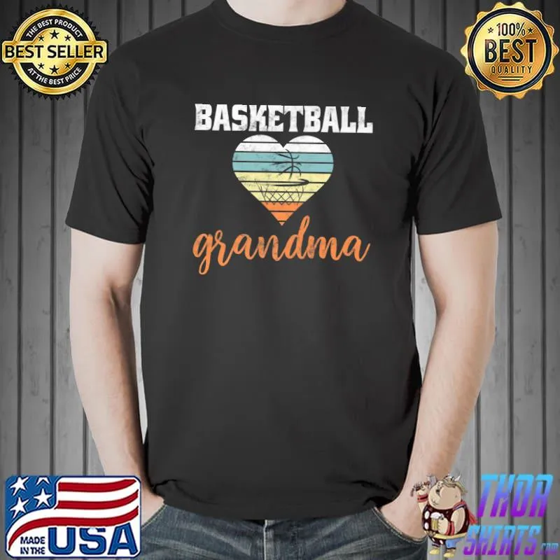 Premium Basketball Grandma Retro Sunset Vintage Funny Premium T-Shirt Unisex