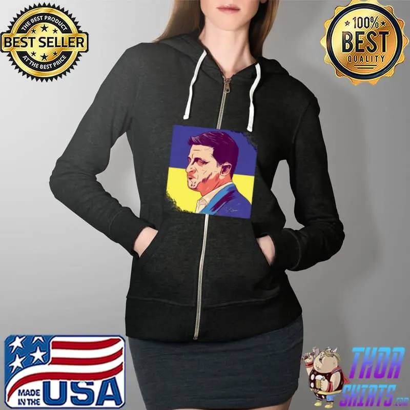 President Zelensky, Ukrainian President, Supporting Ukraine T- Full Zip Hooded