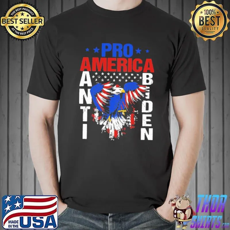 Pro America Anti Biden Eagle American Flag Shirt