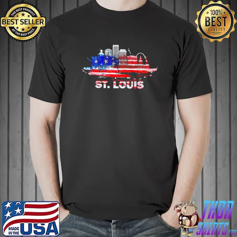 Proud American Cityscape - Missouri St. Louis Skyline Premium T-Shirt Unisex