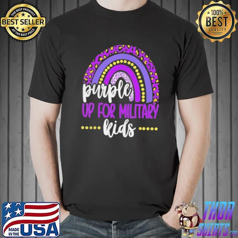 Purple up for military rainbow military child month shirt