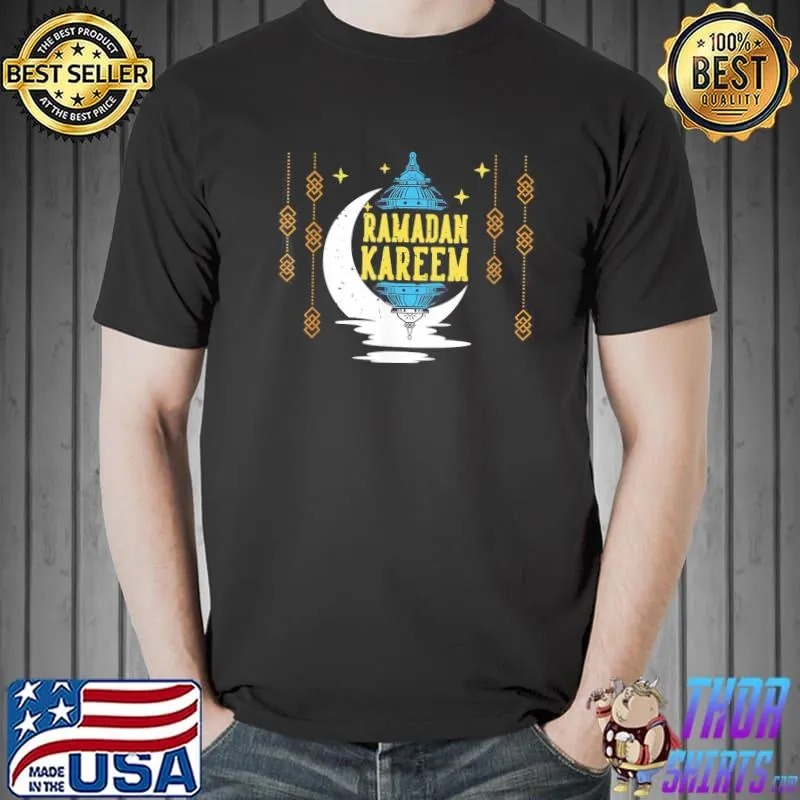 Ramadan Kareem Muslims Eid Ramadan Lantern lights Moon Cute T-Shirt Unisex