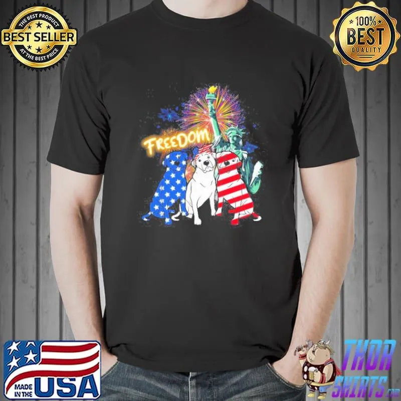 Rottweiler dog liberties freedom American flag shirt
