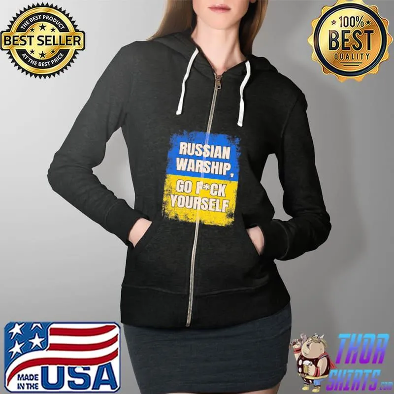 Russian warship go fuck yourself flag Ukraine Full Zip Hooded