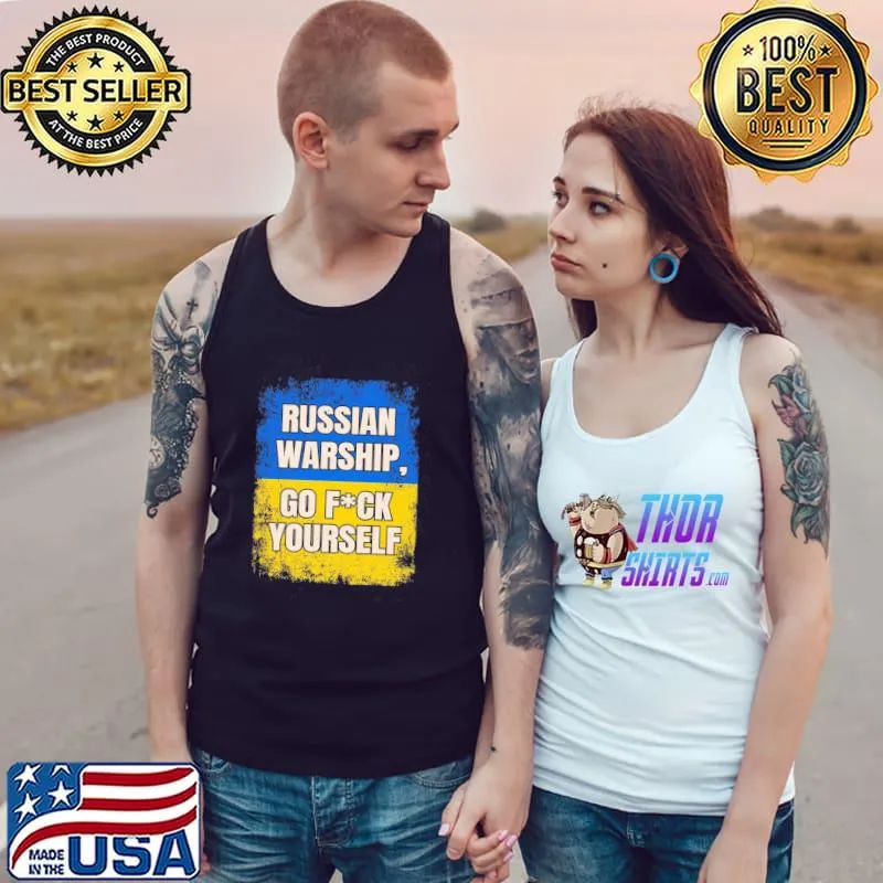 Russian warship go fuck yourself flag Ukraine Tank Top