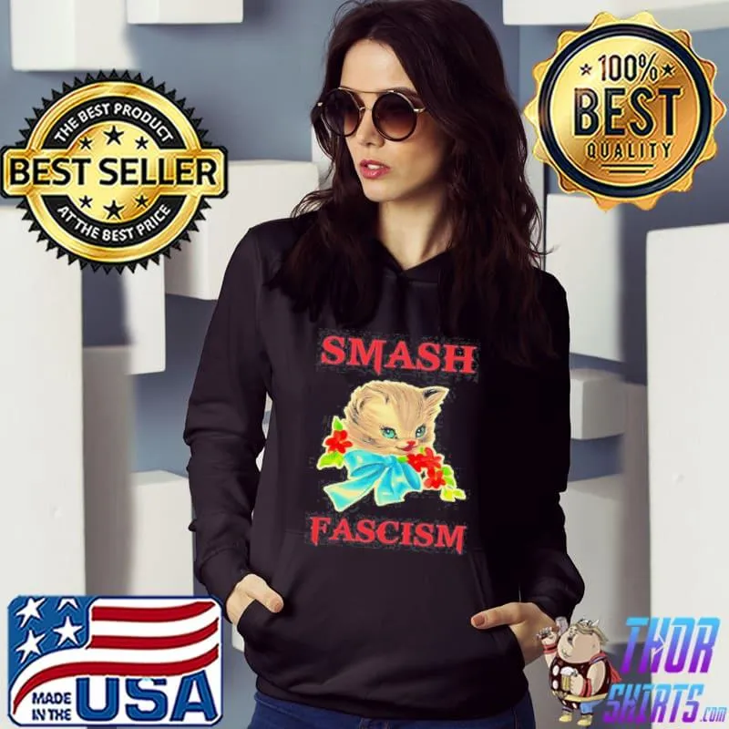 Smash fascism cute vintage kitty cat shirt