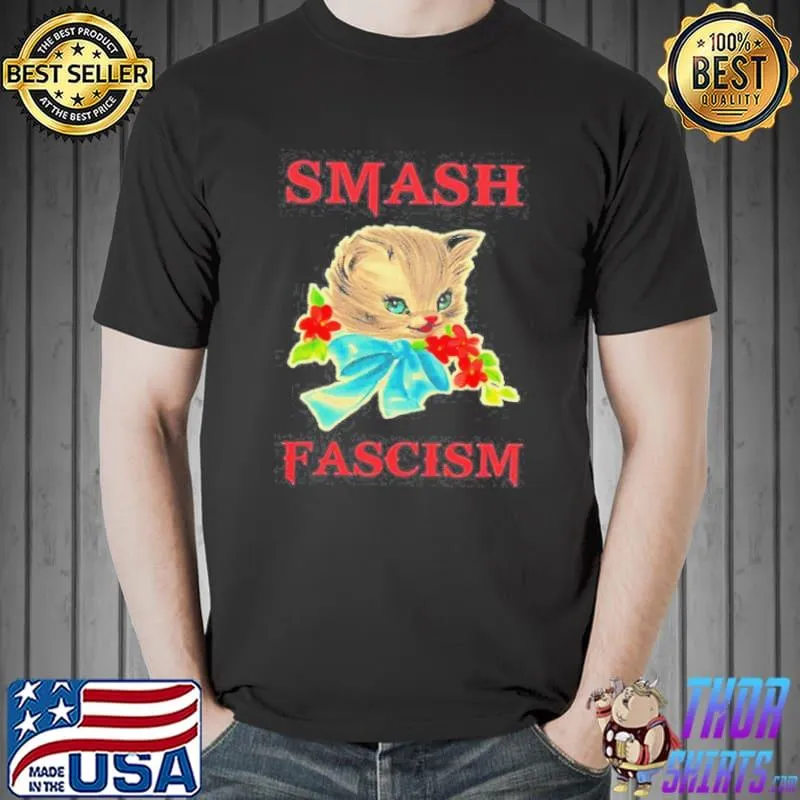 Smash fascism cute vintage kitty cat Unisex