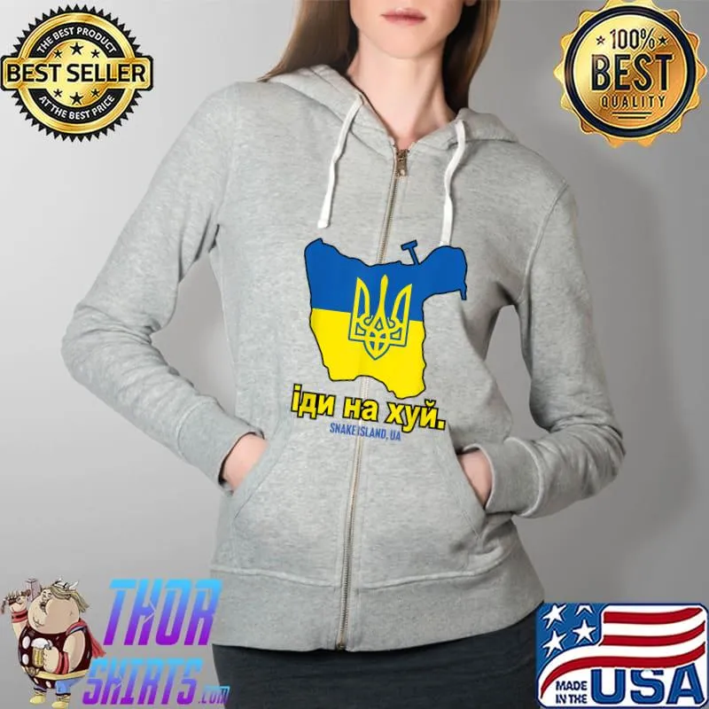 SNAKE ISLAND UKRAINE Go F Yourself Solidarity Pro Ukrainian T-Shirt Full Zip Hooded