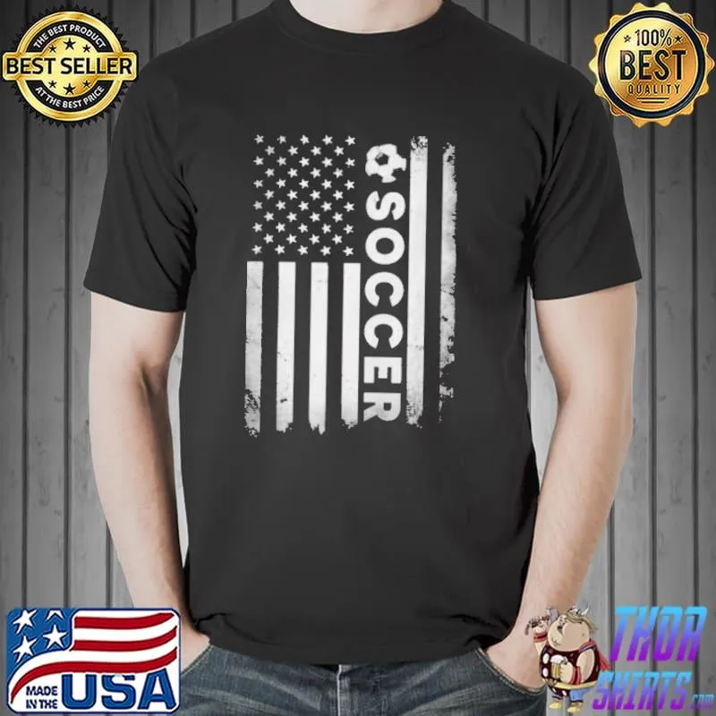 Soccer player usa us American flag girls boys shirt
