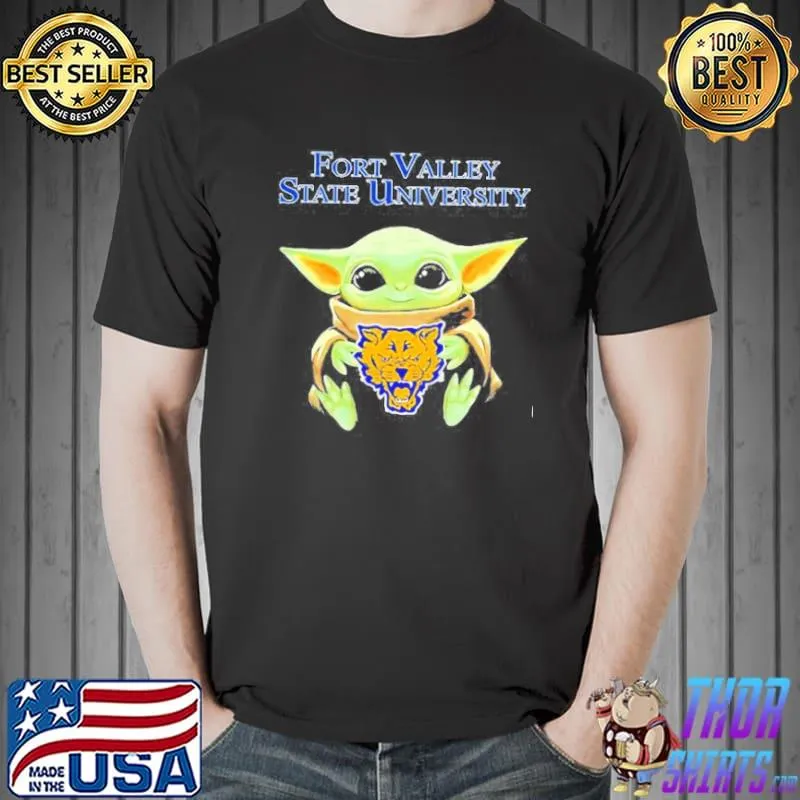 Star wars baby Yoda hug fort valley state university shirt