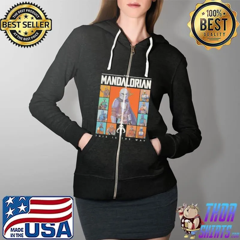 Star wars the mandalorian character grid this is the way Full Zip Hooded