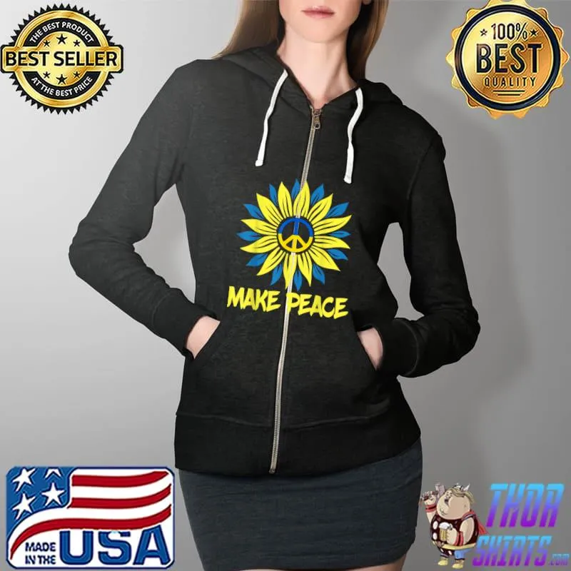 Support Ukraine Stand With Ukraine Ukrainian Flag T-Shirt Full Zip Hooded