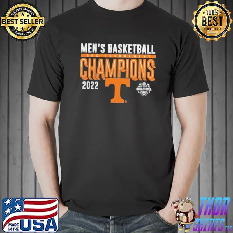 Tennessee volunteers 2022 sec men's basketball conference tournament champions locker room shirt