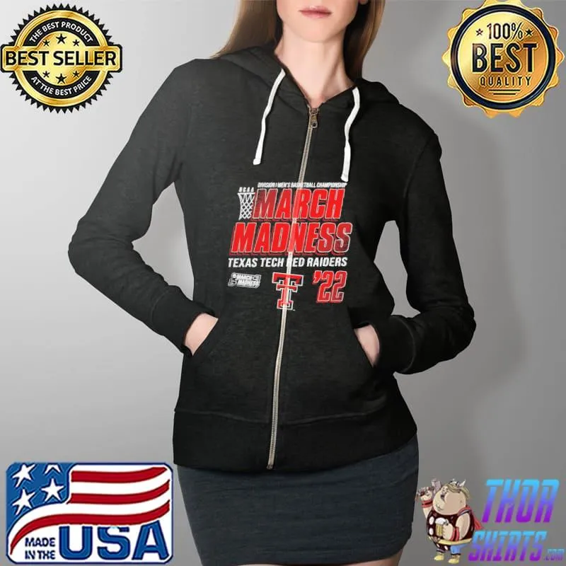 Texas tech red raiders 2022 ncaa Division I men's basketball championship march madness Full Zip Hooded