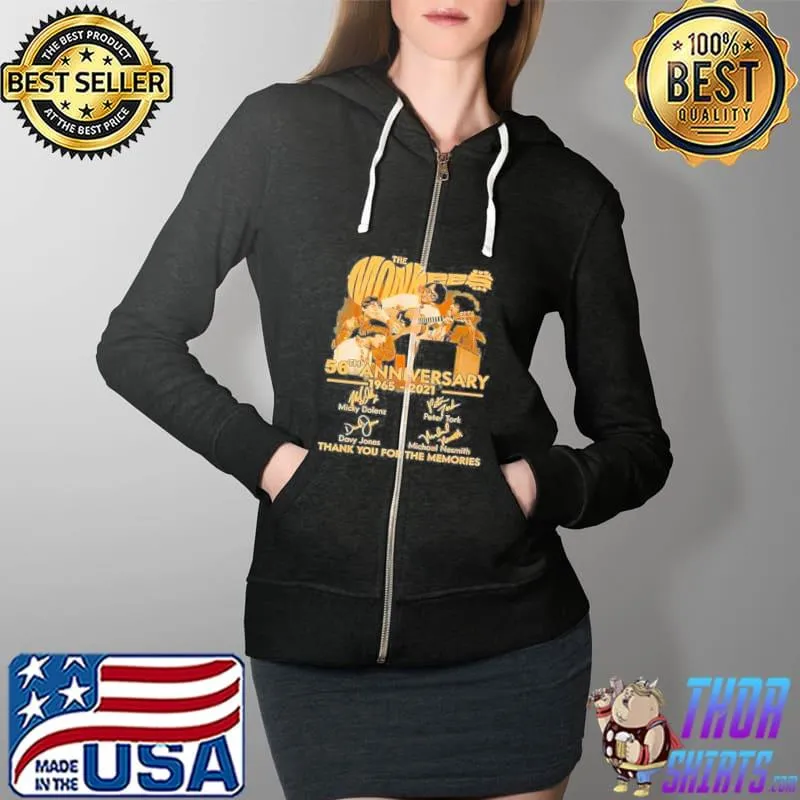 The monkees 56th anniversary 1965 2021 signatures thank you for the memories Full Zip Hooded