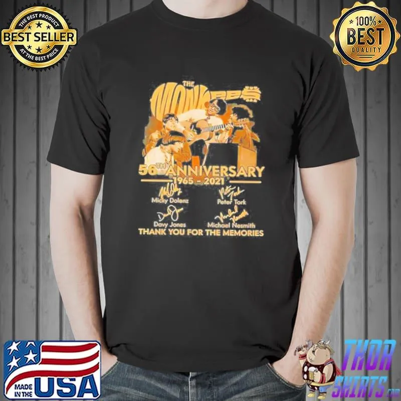The monkees 56th anniversary 1965 2021 signatures thank you for the memories Unisex
