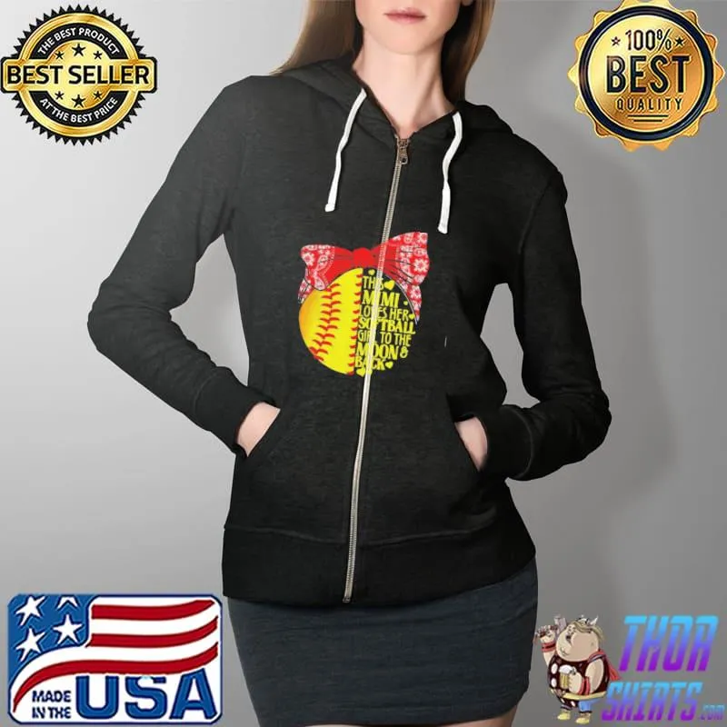 This mimI loves her softball girl to the moon and back Full Zip Hooded