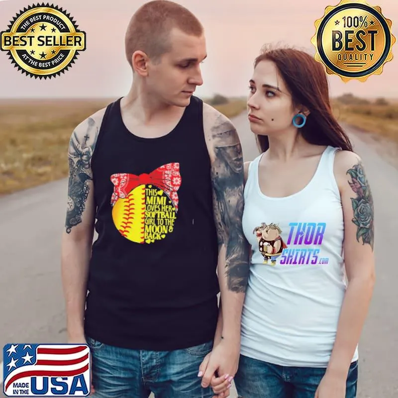 This mimI loves her softball girl to the moon and back Tank Top
