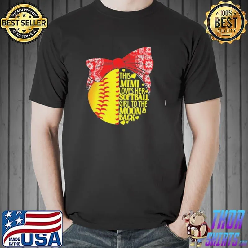 This mimI loves her softball girl to the moon and back Unisex