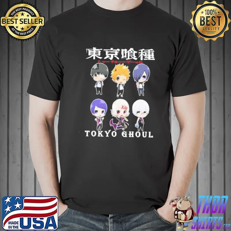 Tokyo Ghoul Characters Anime Cute Chibi Style Unisex T-Shirt Unisex