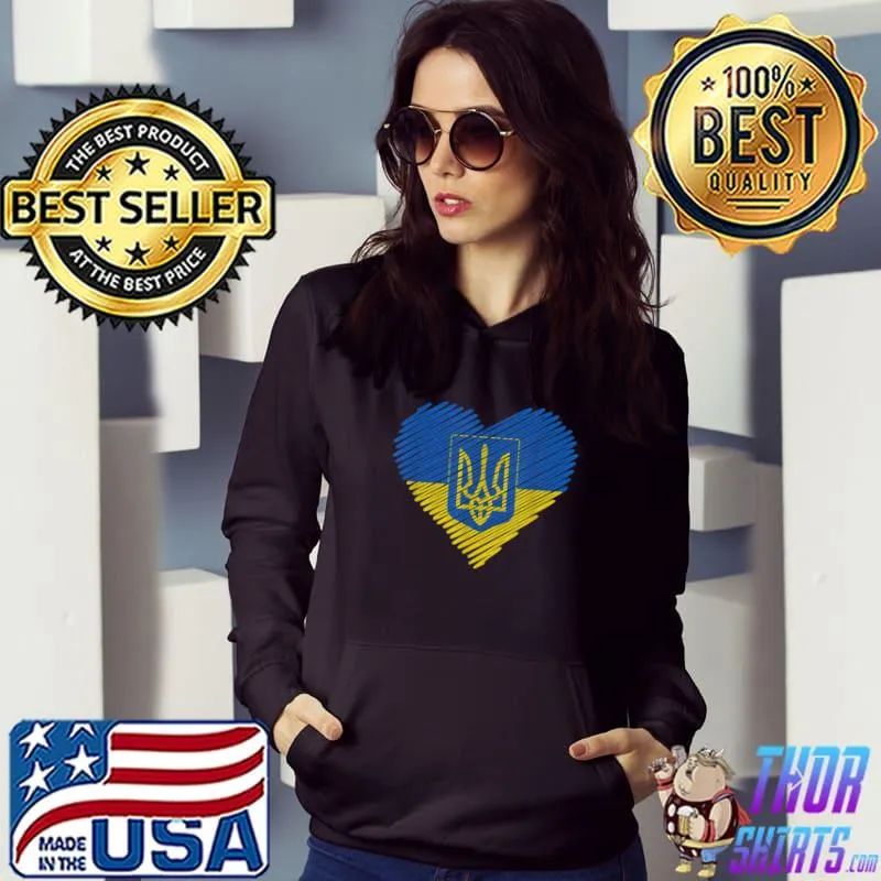 Ukraine Flag Ukrainian Ukraine Pride Heart T-Shirt Hoodie